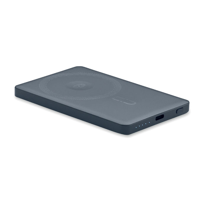 Batterie nomade magnétique promotionnelle 3-en-1 5000 mAh Core Bleu marine